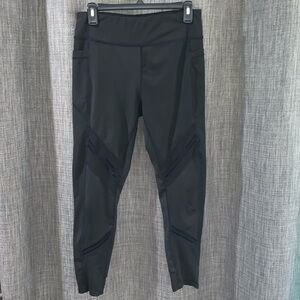 Daisy Fuentes 7/8 Black Athletic Yoga Leggings Large